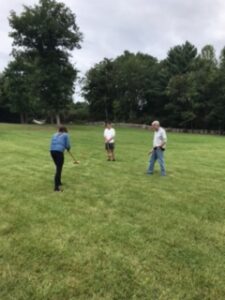 Playing on the lawn